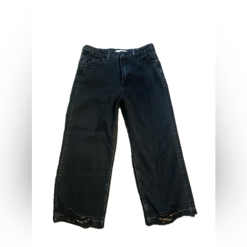 Vervet distressed Wide Leg Black Jeans. - Picture 5 of 13